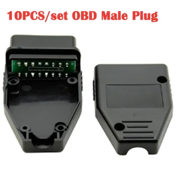 

10pcs/lot Car Diagnostic Tool OBD Male Plug 16Pin OBD2 Connector OBD 2 16 Pin OBD II Adaptor OBDII J1962 Connector Replacement