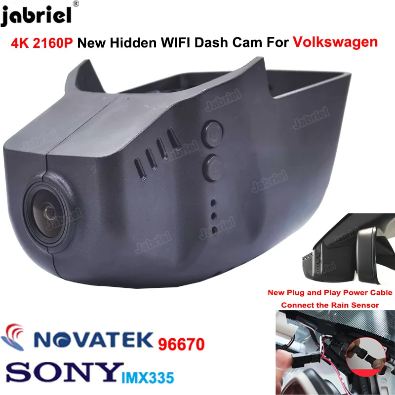 

4K 2160P New Wifi Car DVR Dash Cam for Volkswagen VW Passat Tiguan Allspace Atlas Golf Arteon Sharan Magotan Skoda Karoq Seat