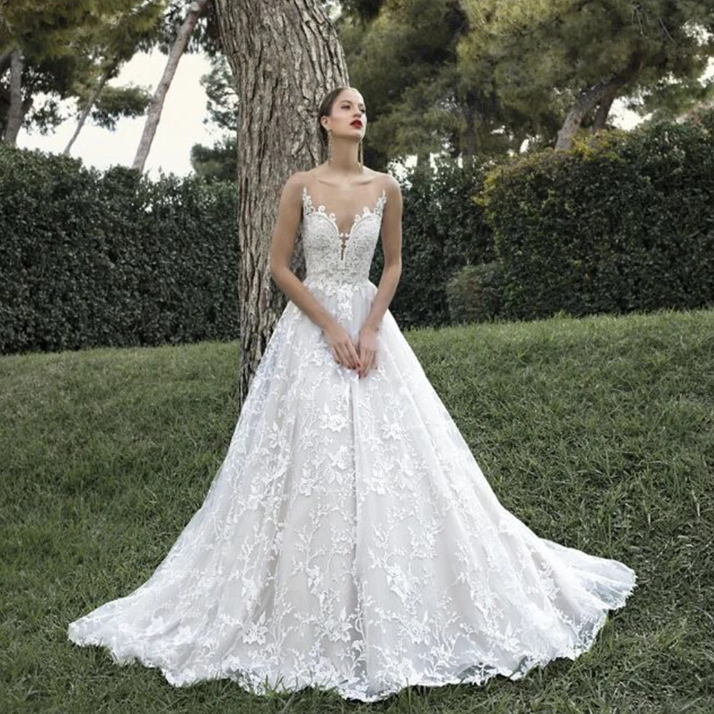 Кружевное ТРАПЕЦИЕВИДНОЕ свадебное платье Элегантное Vestidos De Novia Renda с аппликацией из бисера кружевное свадебное платье Китайский магазин онлайн Gelinlik