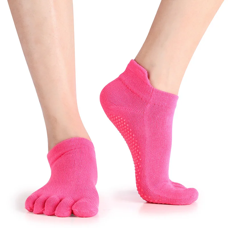 Носки с пятью пальцами женские спортивные носки удобные нескользящие силиконовые для фитнеса, бега, танцев, йоги