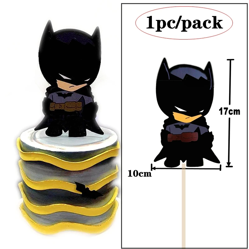 Сувениры для мальчиков, украшение для торта с изображением Бэтмена, Модная креативная Черная летучая мышь для детей, товары для дня рождения, украшения торта