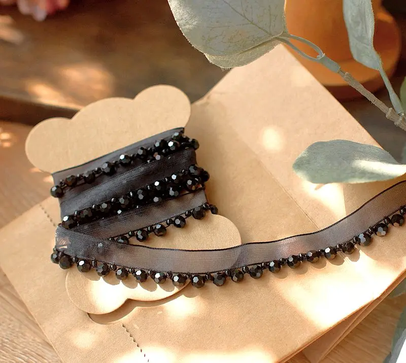 Yarn belt crystal bead webbing nailed lace handmade diy cheongsam shoes and hats bag inlaid with accessories