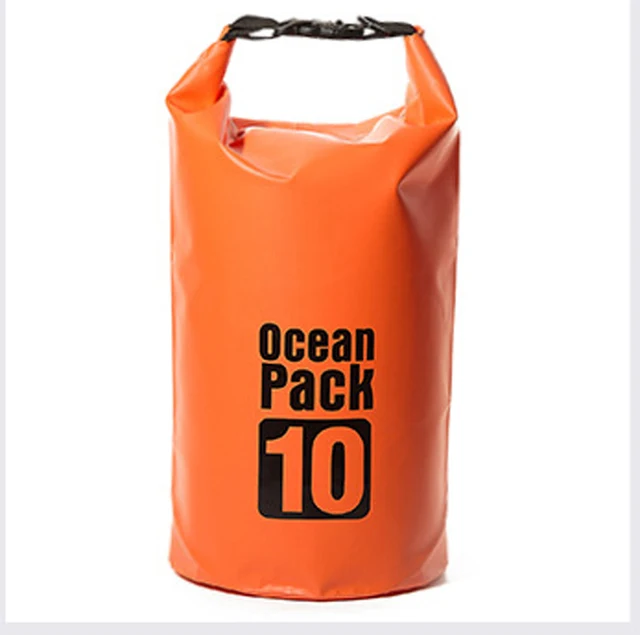 2L-30L Bucket Outdoors Waterproof Backpack Bag  Portable Rafting Diving Dry Bag Sack PVC Swimming Bags for River Trekking orange