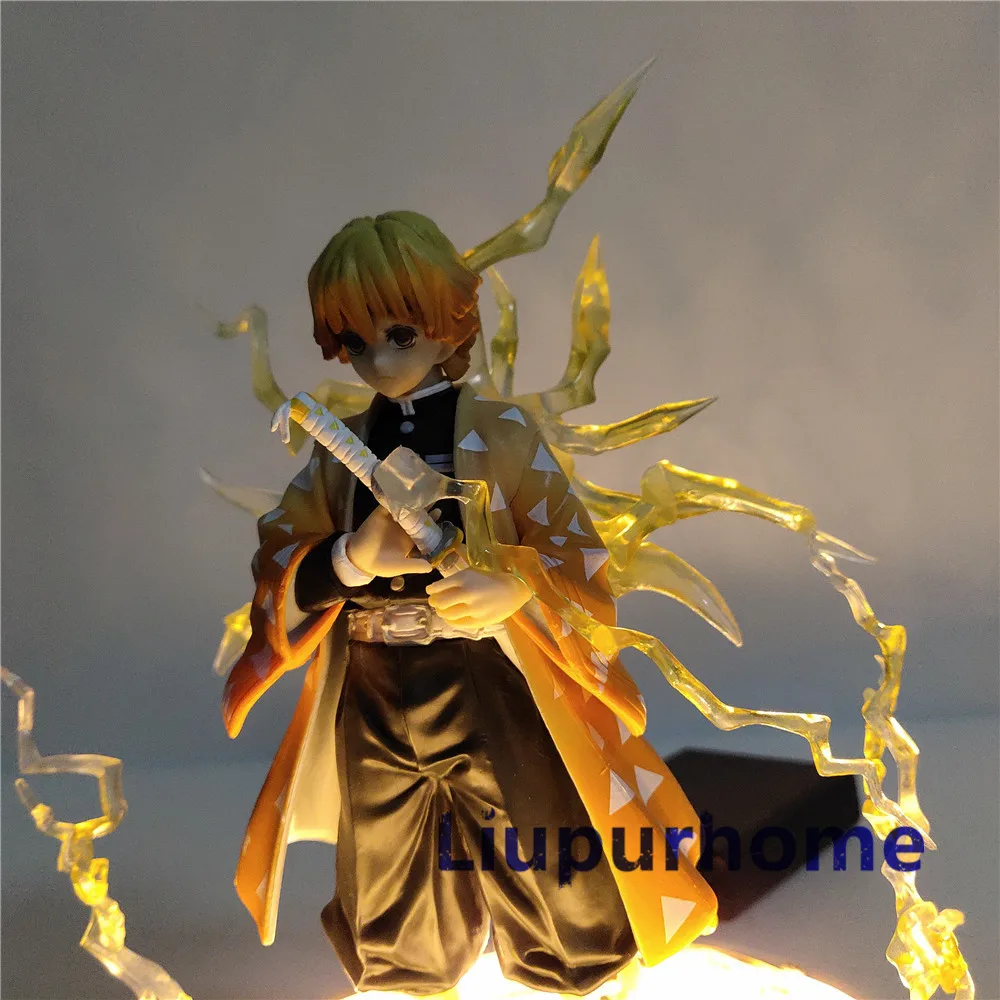 Demon Slayer Agatsuma Zenitsu светодиодный светильник аниме ночной Светильник ПВХ Рисунок Настольная лампа для мальчиков Рождественский подарок Kimetsu no Yaiba лампы