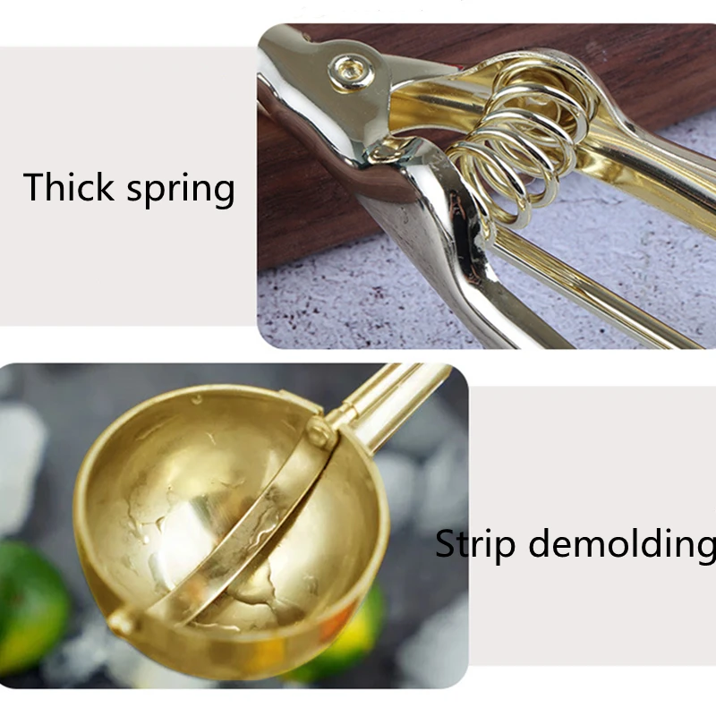 Ice Cream Spoon Stainless Steel Ice Cream Tools Cookie Scoop Icecream Spoon Kitchen Sticks Mashed Potatoes Watermelon 1PCS
