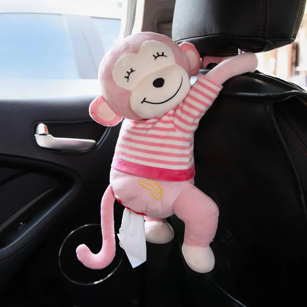 

Napkin Tissue Box Creative Cartoon Monkey Home Office Car Hanging Paper Cover Holder Portable Paper Box Interior Accessoires