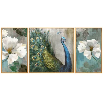

Hand-painted Peacock Painting The Living Room Wall Paintings Decorative Painting Bedroom Bed Villa Restaurant Rich Mural