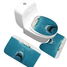 CAMMITEVER 3 шт. Акула коврики для ванной Нескользящая стойка для тряпок+ крышка для унитаза+ набор ковриков для ванной