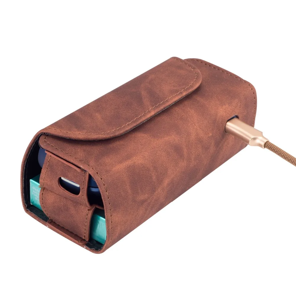 Кожаный чехол для IQOS 3,0, чехол для устройства, сумки для хранения, кошелек для картриджа, модный двойной чехол для книги, аксессуары для электронных сигарет