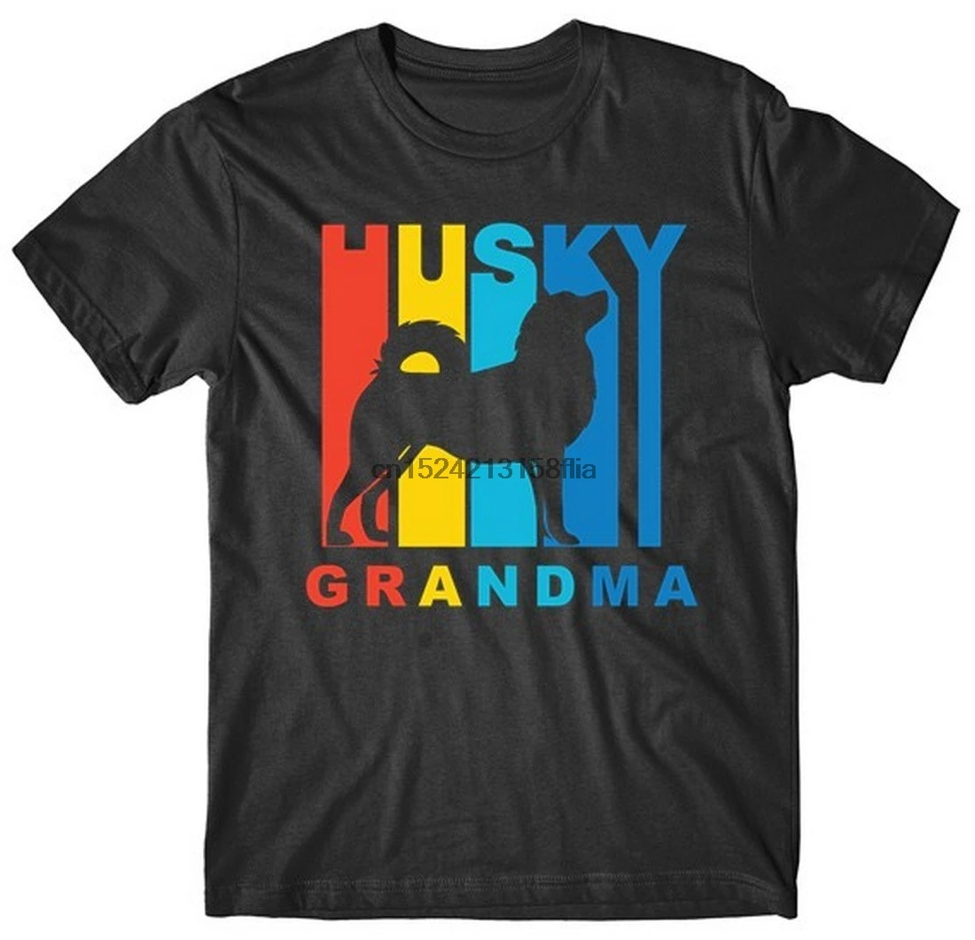 Retro Style Husky Grandma Dog Grandparent T-Shirt |