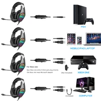 Computer PS4 Gaming Headphones Bass Stereo PC Wired Headset With Mic Gifts Led Light 6