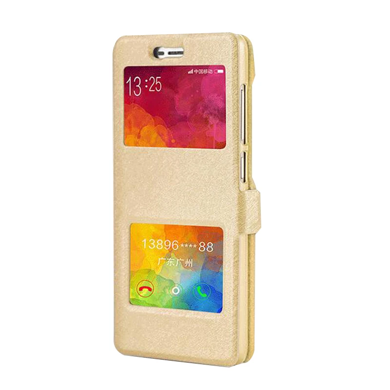 Кожаный флип-чехол с окошком для Xiaomi Redmi Note 7 6A 5 Pro 5A 4X 7A S2 mi 9t A1 A2 Max 3 mi x 2, чехол для телефона, сумка для быстрого ответа - Цвет: Золотой