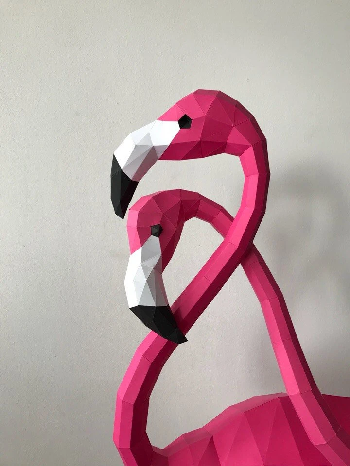 Прекрасный розовый Фламинго 1,5 м бумага 3D DIY материал ручной творческий домашний декор реквизит#2091 ручная работа милые геометрические бумажные фигурки