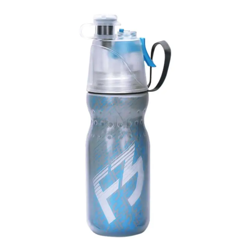 Creative Fashion Double Plastic Cup Portable Outdoor Leak-proof Spray Moisturizing Cooling Sports Bottle - Цвет: C