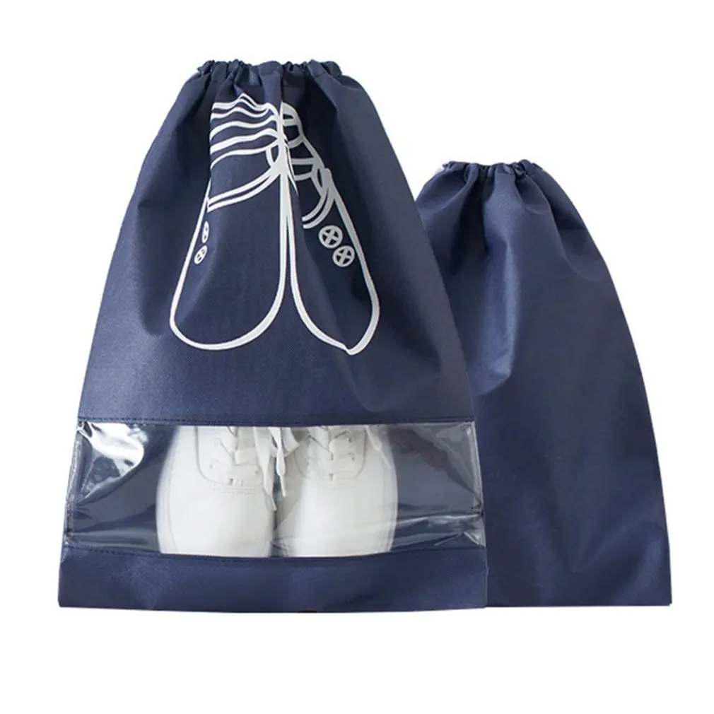 Portable Dust-Proof Breathable Travel Shoe Organizer Bags Neutral Transparent Window For Boots Space Saving Storage Bag | Дом и сад