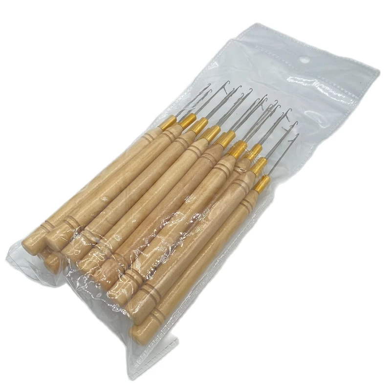 Hair extensions tool wood hook pulling needle 20 pcs for 2.9mm nano ring