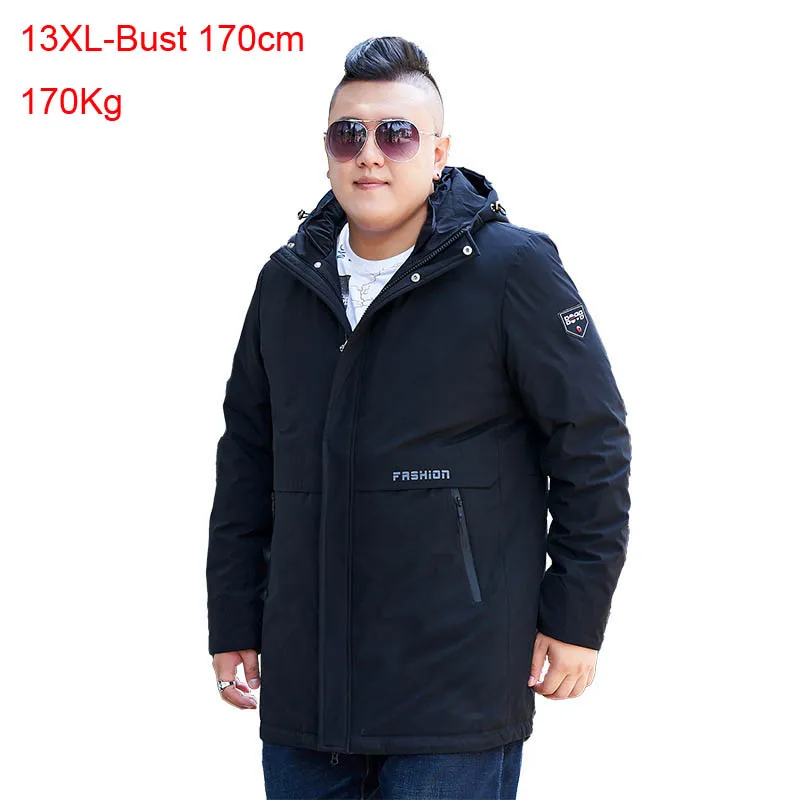 Пуховик мужской зимний с капюшоном 170 см 6XL 7XL 8XL 9XL 10XL 11XL 12XL 13XL | Мужская одежда