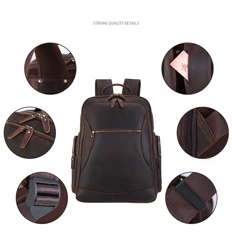 Details of Leather Backpack Zipper Handle