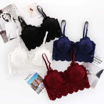 

2019 New Arrival Women Push Up Wireless Lace Bra Top Women Plus Size Bralette Underwear Lingerie Full Cup