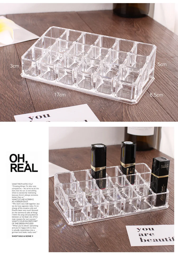 Acrylic Cosmetics Organizer Cotton Pads Container Storage Box For Makeup Acryl Multifunctional Lipstick Organizer (22)