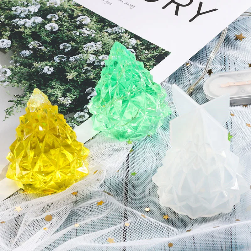 

1pcs Transparent Christmas Tree Mirror Silicone Mold Handmade Night Light Jewelry Crystal Epoxy Mould Cake Fondant Mold