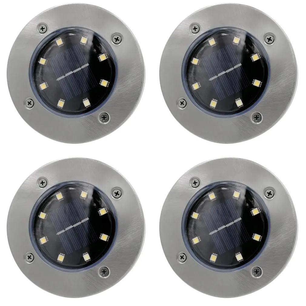 

4pcs/set Solar Power Panel Lawn Lamps Bright Light LED Energy Saving Waterproof For Outdoor Pathways Garden Install In Ground
