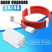 США ЕС Plug зарядное устройство для мобильного телефона s Oneplus 5 в 4A быстрое зарядное устройство type-C кабель адаптер Dash быстрое зарядное устройство для телефонов зарядное устройство s
