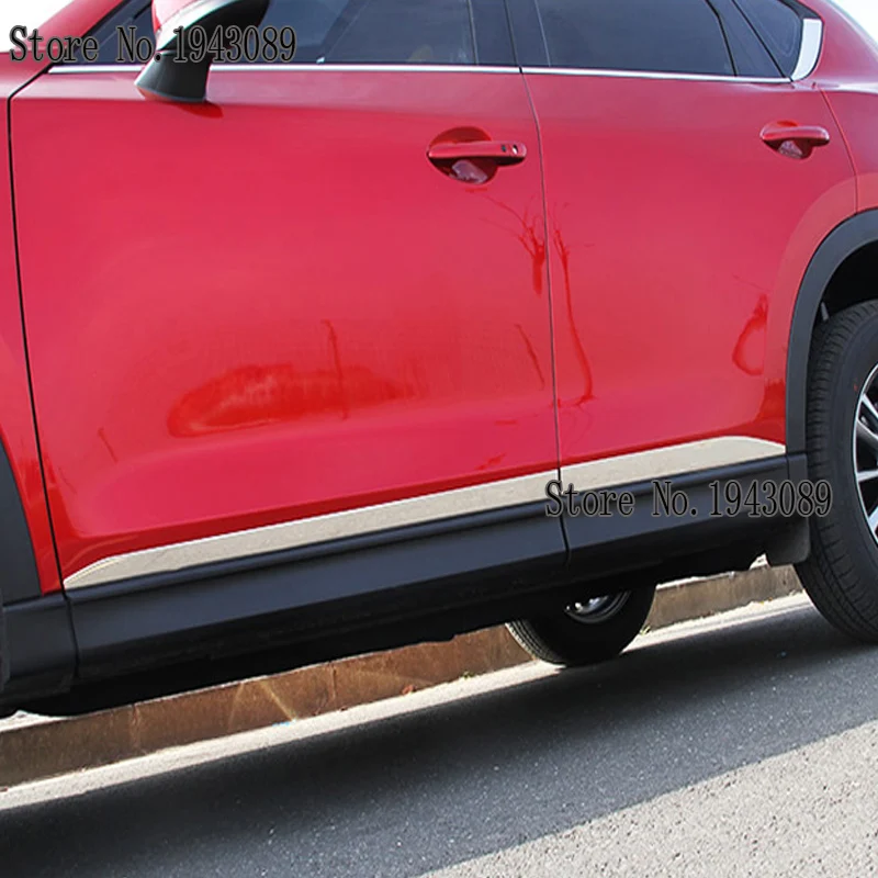 4 шт. хромированная литая дверь полоски для корпуса для Mazda CX5,- аксессуары накладки для отделки автомобиля Стайлинг
