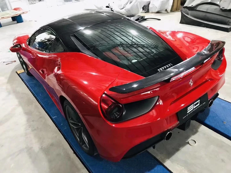 Заднее крыло из углеродного волокна для Ferrari 488 задний спойлер из углеродного волокна для Ferrari 488 spider для Ferrari 488 GTB задний спойлер