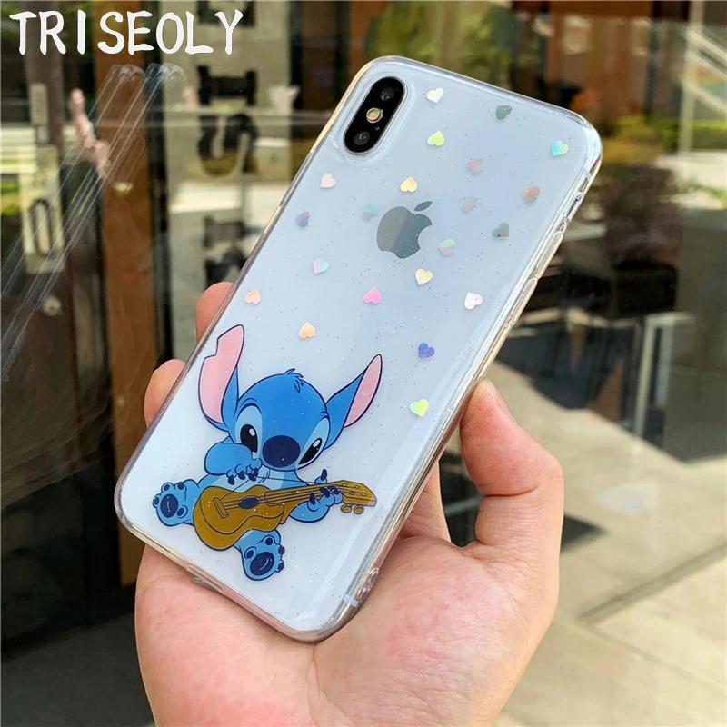 Силиконовый чехол для Huawei Honor 9X Premium 8 9 10 Lite 8X 7X 7A 20 V30 Pro V20 V10 Play 3 10i 20i Glitter Love Heart Stitch |