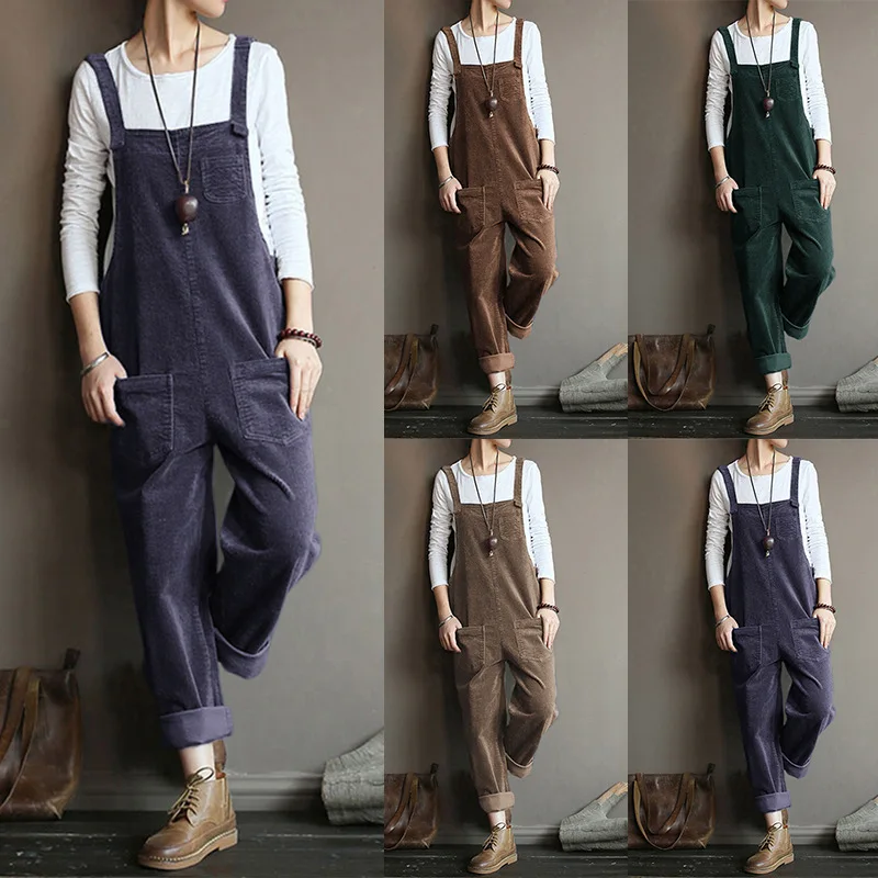 2020 New Women Corduroy Casual Long 