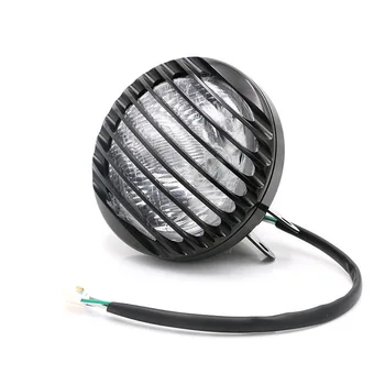 

Retro Aluminum Motorcycle Headlight 12V Black Hight/Low Beam Bulb For CG125 GN125 Suzuki Cafe Racer Custom Light Bike