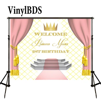 

VinylBDS Photography Backdrops Custom Photo Backdrops Children Photo Background Birthday Pink Curtain Background for Studio