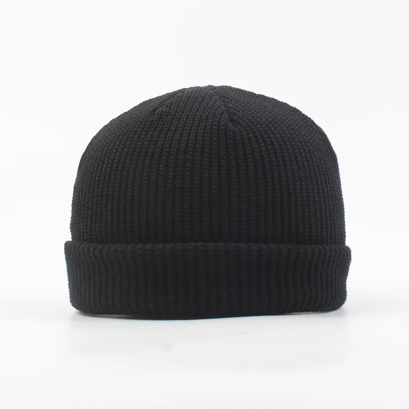 Мужская зимняя вязаная шерстяная шапка с дыней, чистый цвет, теплая шерстяная шапка с капюшоном, женская уличная теплая акриловая шапка в стиле хип-хоп - Цвет: 5