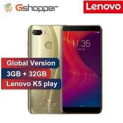 Глобальная прошивка lenovo K5 Play 3 GB 32 GB Face ID 4G мобильный телефон 5,7 дюймов Snapdragon MSM8937 Восьмиядерный 13MP + 2MP