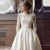 Vintage Wedding Dress 2021 A-Line O-Neck Long Sleeve Lace Appliques Button Satin Sweep Train Bridal Gown Vestidos De Noiva casual wedding dresses Wedding Dresses