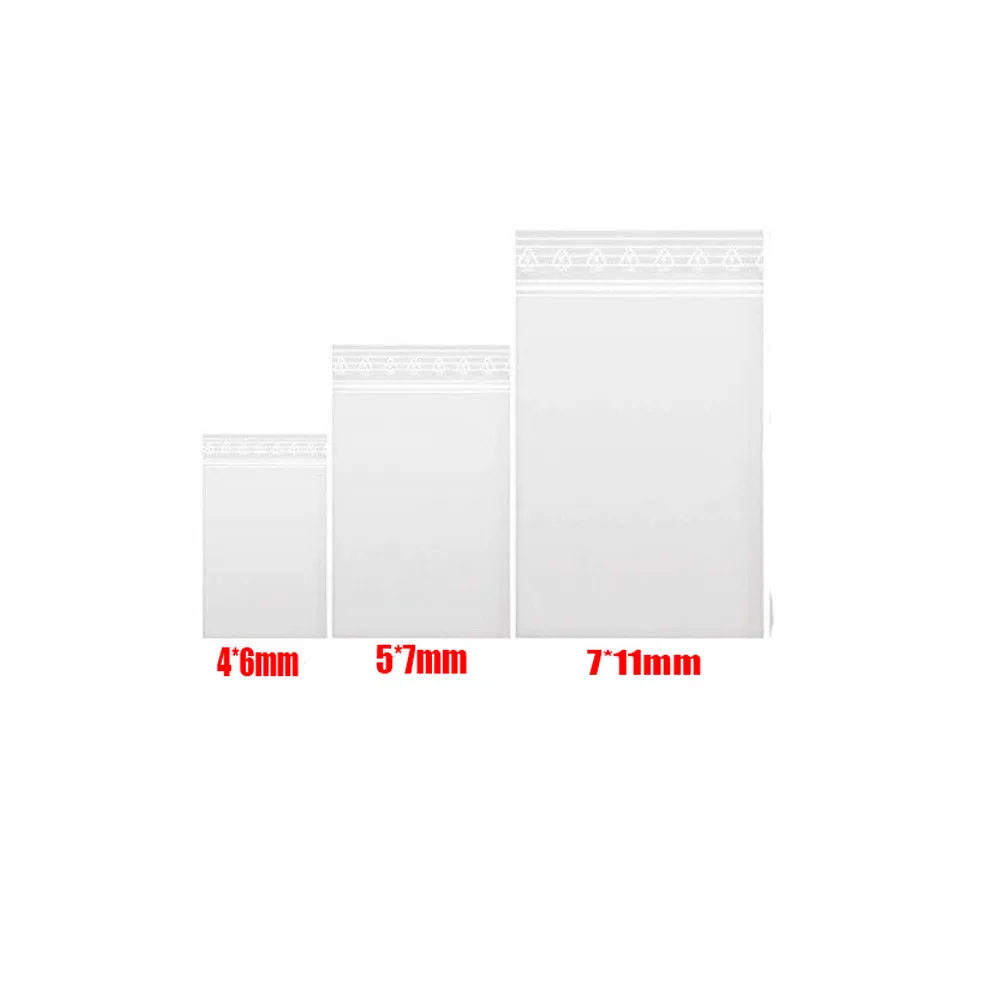 100Pcs Small Clear Plastic Bag Food Packaging Pouches Grip Self Seal Resealable Baggies Baggy Home Storage Bags 6