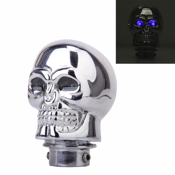 

Blue LED Chrome Skull Universal Car Truck Manual Gear Shift Knob