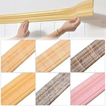 

2.3m Colorful Wall Skirting Border 3D Pattern Waterproof PVC Sticker Self Adhesive Crashproof Wallpaper Border Home Wall Decor