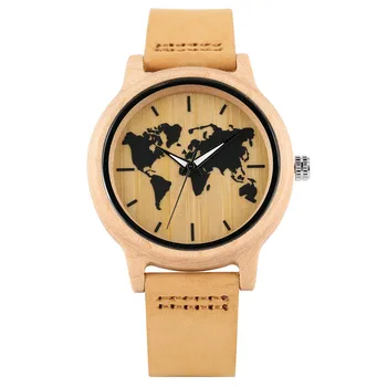 

Natural Maple Wood Watches for Lady Fashion Brown Genuine Leather Women's Watch Female Clock Quartz Movement Wrist Timepiece