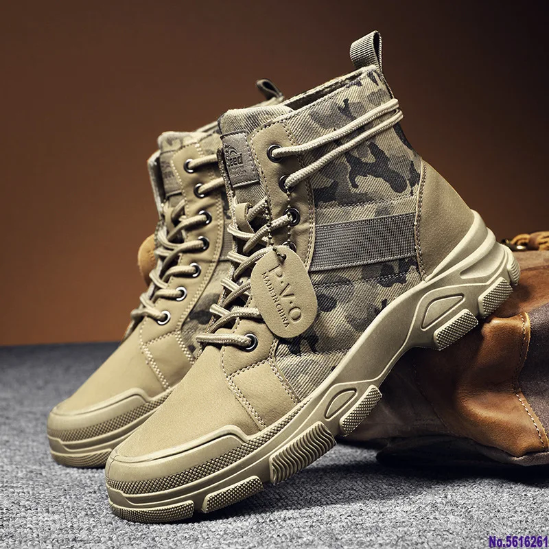 

Men's Boots Winter Warm Men Boots Lace Up Camouflage Male Leather Shoes Outdoor Ankle Boot Big Size 39-44 Footwear 2021 New