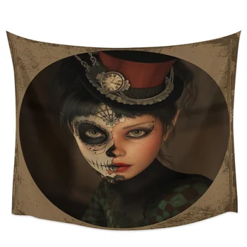 

Artistic Face Circle Woman Mask Tapestry Wall Hanging Bedroom Wall Tapestry Picnic mat yoga mat living room wall decoration