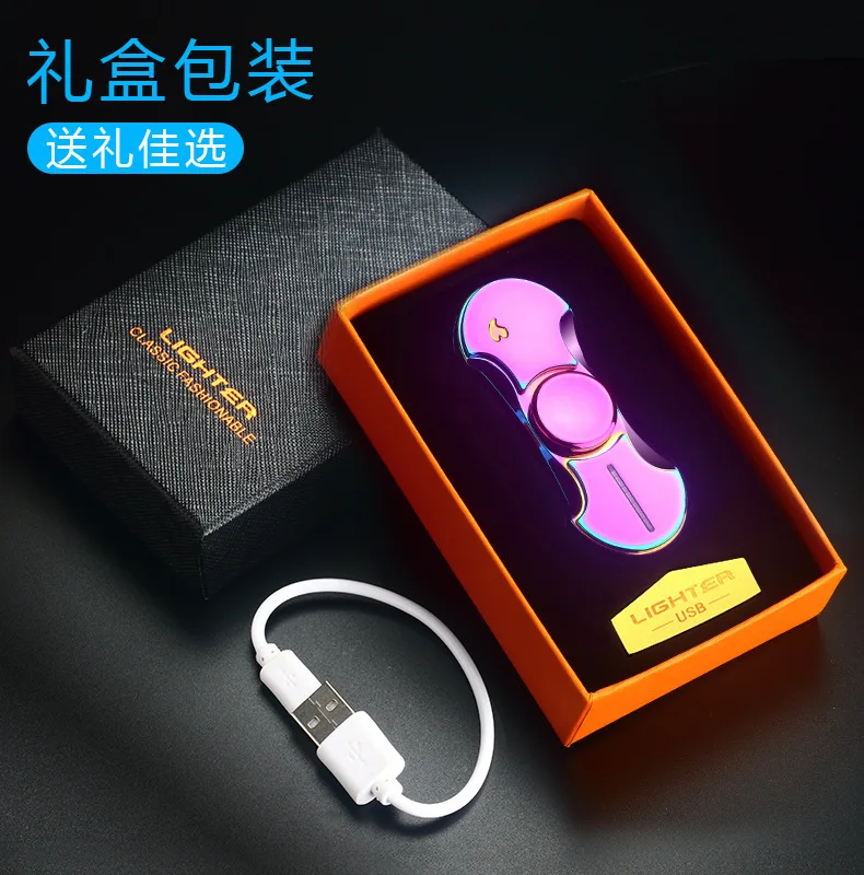 usb зажигалки для подзарядки, гироскоп, светящаяся металлическая Спиннер, Спиннеры от стресса, аксессуары для сигарет, подарок для мужчин