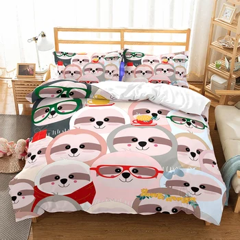 

Cute Koala Print Bedding Set Cartoon Animal Simple Duvet Cover Set AU US EU Bed Linen Set Pillowcase Home Decor Soft Bedclothes
