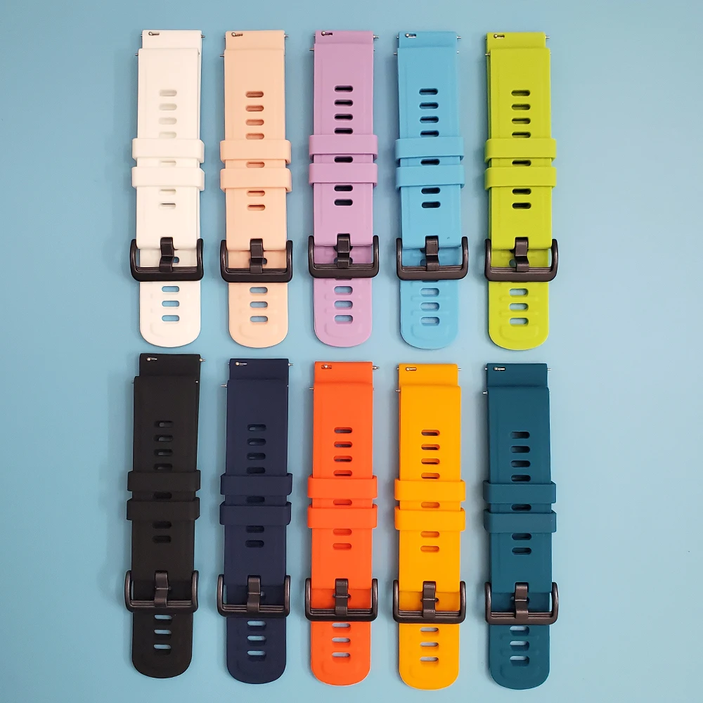 Ремешок для часов Xiaomi Huami Amazfit Смарт-часы силиконовый ремешок 22 мм 20 мм ремешок для Amazfit Bip GTR GTS Pace Stratos браслет
