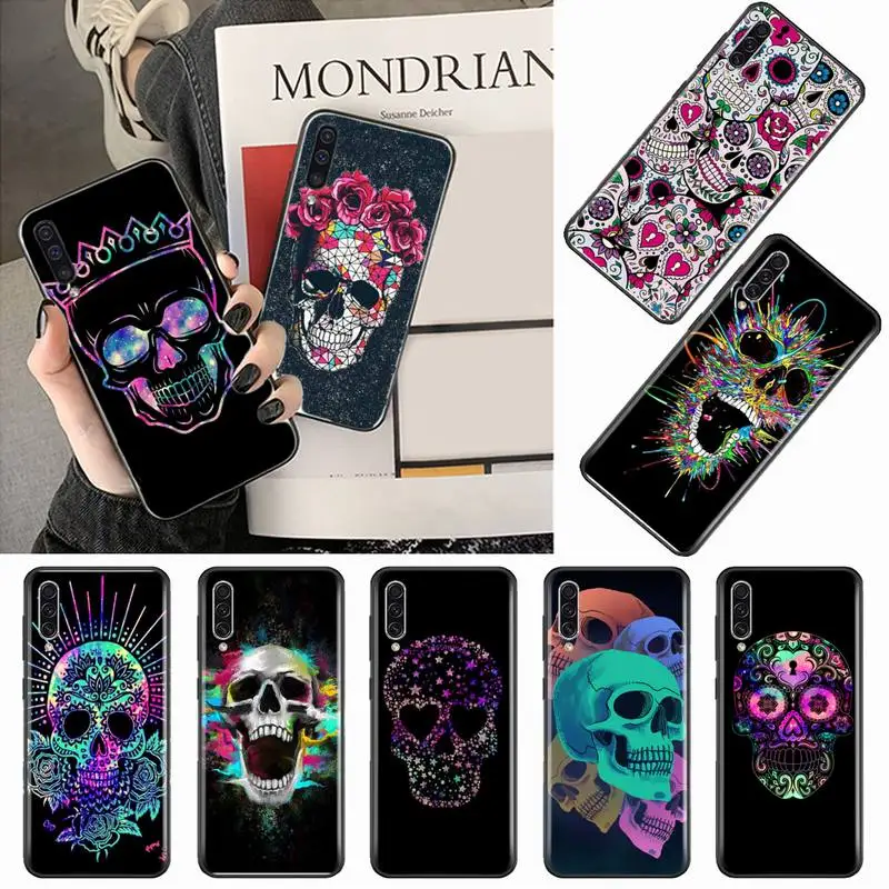 

Skeleton colourful skull art Phone Case For Samsung galaxy S 7 8 9 10 20 edge A 6 10 20 30 50 51 70 note 10 plus