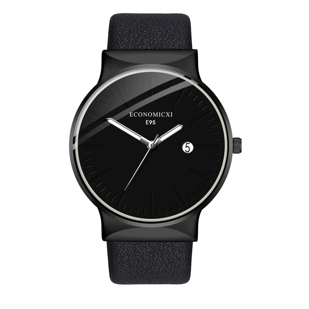 

Simple Business Temperament Trend Watch Men Leather Round Quartz Watch Quartz Watches Male Quartz Watch Gifts Relogio Masculino