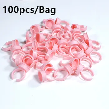 

100Pcs Disposable Caps Pink Ring Tattoo Ink Cup For Women Men Tattoo Needle Supplies Accessorie Makeup Tattoo Tools