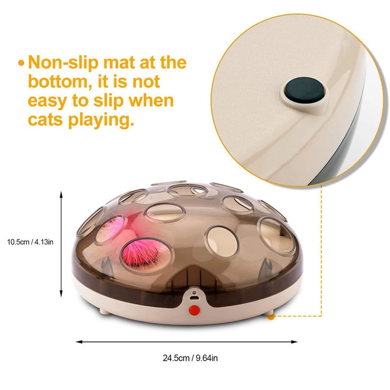 

Interactive Funny Toys for Cat Electric Feather Teaser Cat Toy Exercise Chaser Training Cat Toy Rechargeable Maglev Bouncing Fea