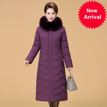 

Warm Winter 2020 Jacket Women Plus Size 5XL 6XL Womens Long Parkas Hooded Fur Collar Slim Women's Down Cotton Jacket Winter Coat